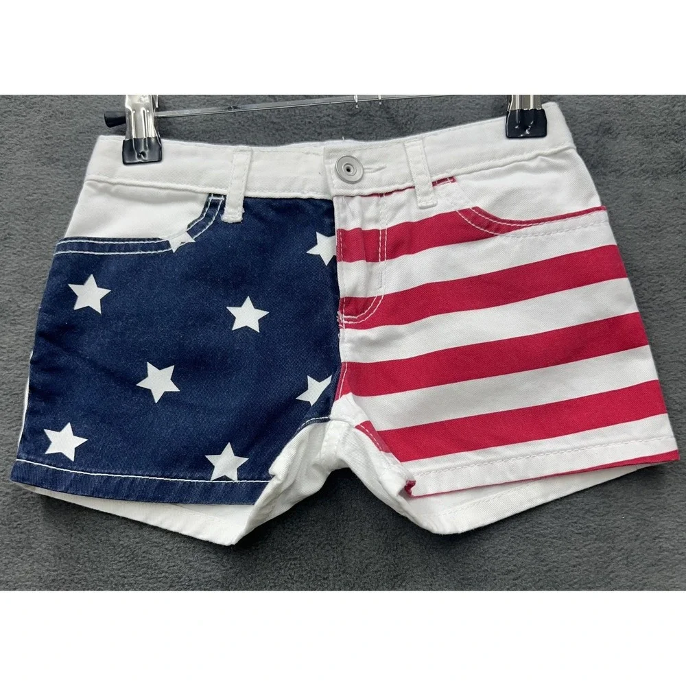 The Children's Place Shorts Girls 5 Stars Stripes Flag Patriotic USA Independenc